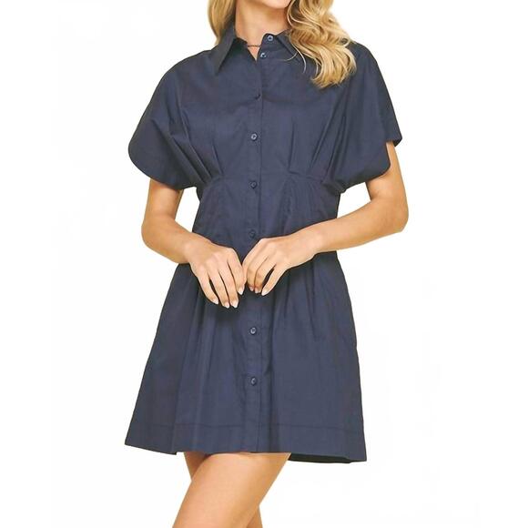 PINCH Dresses & Skirts - NEW PINCH tucked detail dress in deep navy